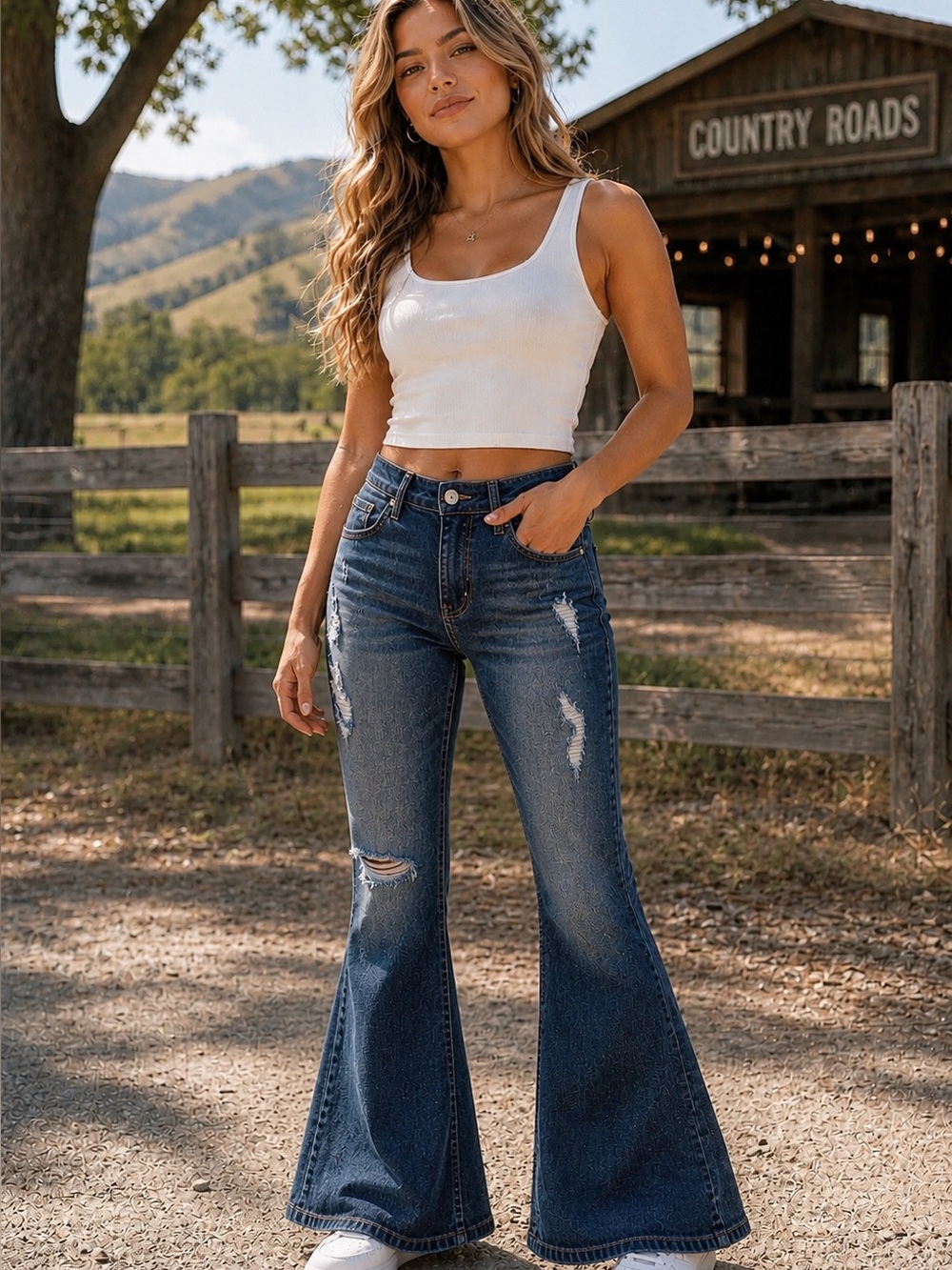 Vigoss Size 5 Wide Leg Distressed Jeans